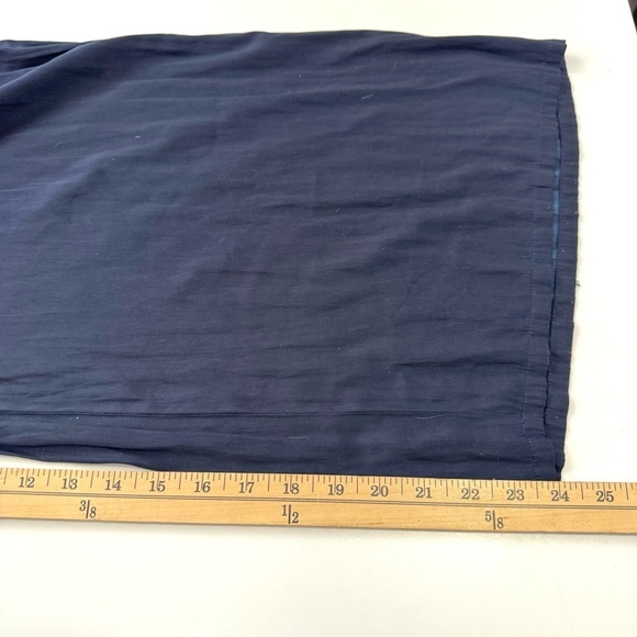 Loft Navy Satin Silky Flutter Sleeve Wide Leg Jumpsuit Sz 8 Contemporary Modern - Picture 15 of 16